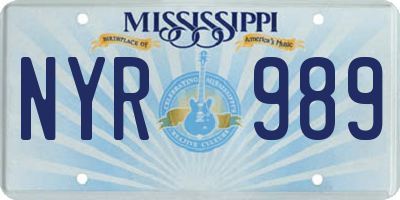 MS license plate NYR989