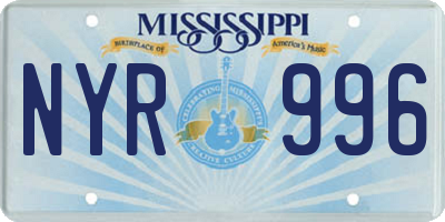 MS license plate NYR996