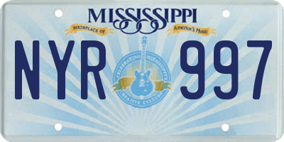 MS license plate NYR997