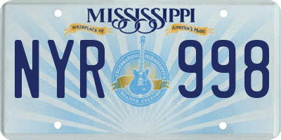 MS license plate NYR998