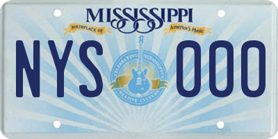 MS license plate NYS000