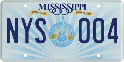 MS license plate NYS004