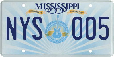 MS license plate NYS005