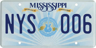MS license plate NYS006