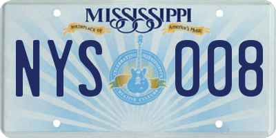 MS license plate NYS008