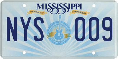 MS license plate NYS009