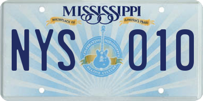 MS license plate NYS010