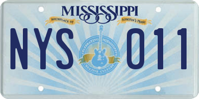 MS license plate NYS011