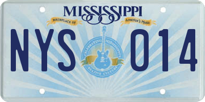 MS license plate NYS014