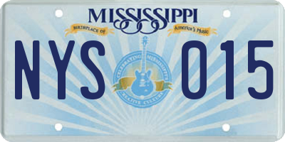 MS license plate NYS015