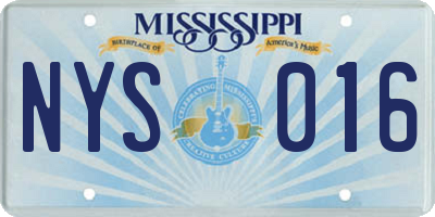 MS license plate NYS016