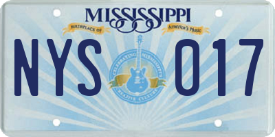 MS license plate NYS017