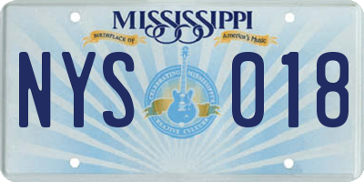 MS license plate NYS018