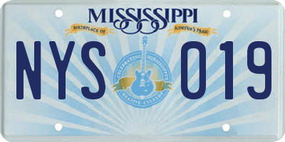 MS license plate NYS019