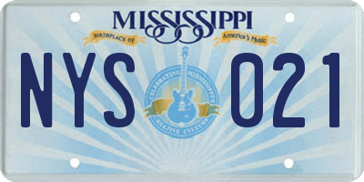 MS license plate NYS021