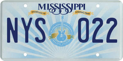 MS license plate NYS022