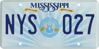 MS license plate NYS027