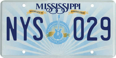 MS license plate NYS029