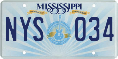 MS license plate NYS034