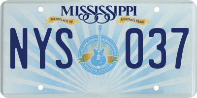 MS license plate NYS037