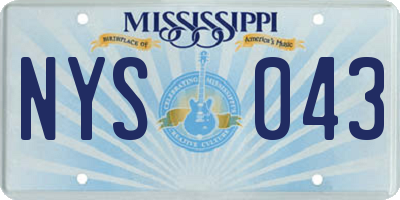 MS license plate NYS043