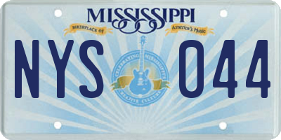 MS license plate NYS044