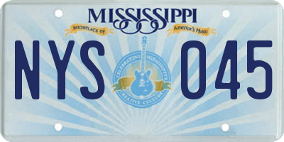 MS license plate NYS045