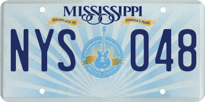MS license plate NYS048