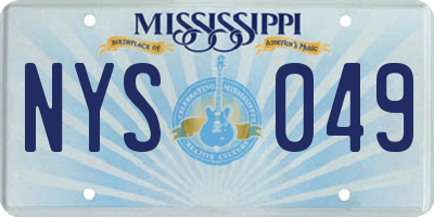 MS license plate NYS049