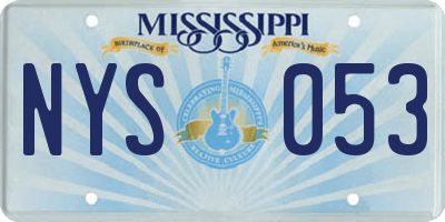 MS license plate NYS053