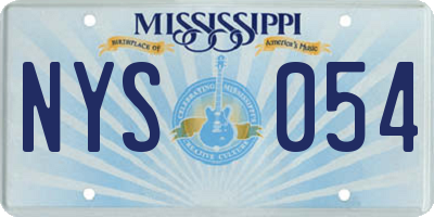 MS license plate NYS054