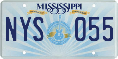 MS license plate NYS055