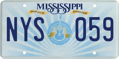 MS license plate NYS059