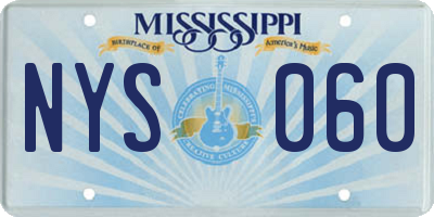 MS license plate NYS060