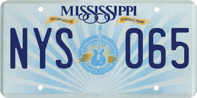 MS license plate NYS065