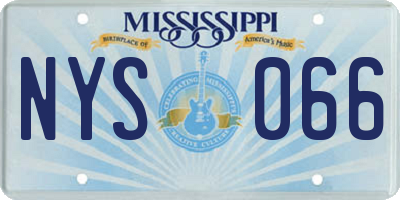 MS license plate NYS066