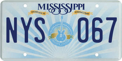 MS license plate NYS067