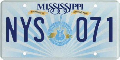 MS license plate NYS071