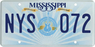 MS license plate NYS072