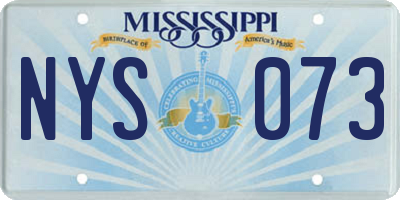 MS license plate NYS073