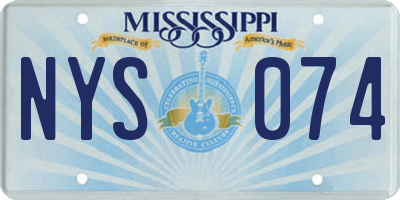 MS license plate NYS074