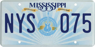 MS license plate NYS075