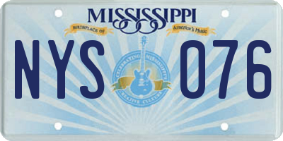 MS license plate NYS076