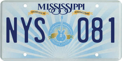 MS license plate NYS081