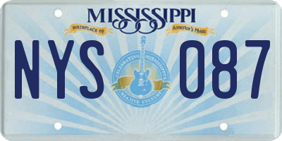 MS license plate NYS087