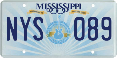 MS license plate NYS089
