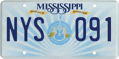 MS license plate NYS091