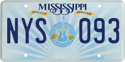 MS license plate NYS093