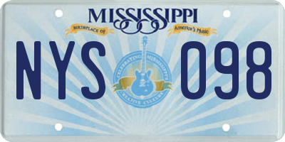 MS license plate NYS098
