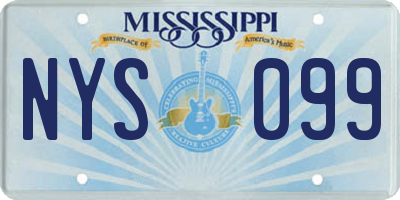 MS license plate NYS099